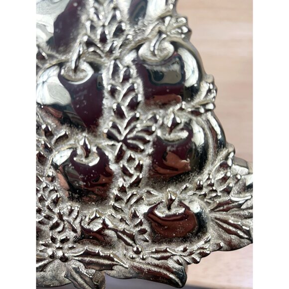 VIRGINIA METALCRAFTERS Brass Christmas Tree Trivet Williamsburg Pineapple VTG - Picture 8 of 10